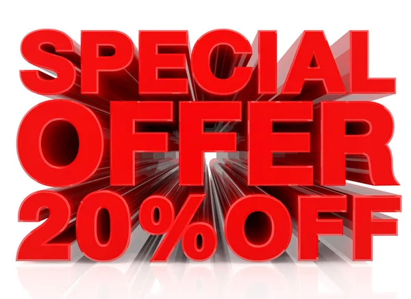 Beyaz arka plan 3D görüntüleme için% 20 indirim teklif ediyorum.