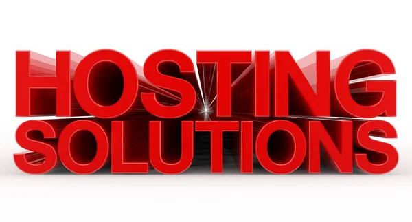 Hosting Solutions ord på vit bakgrund illustration 3D rendering — Stockfoto