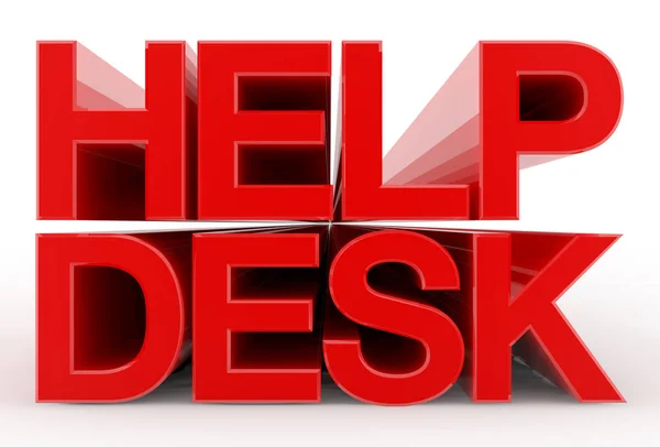 Help Desk ord på vit bakgrund illustration 3D-rendering — Stockfoto