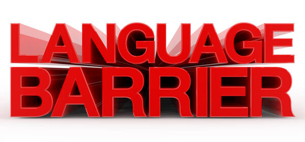LANGUAGE BARRA word on white background illustration 3D rendering
