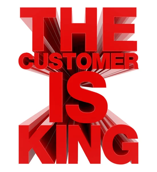Klient jest król słowo na białym tle ilustracja renderowanie 3D — Zdjęcie stockowe