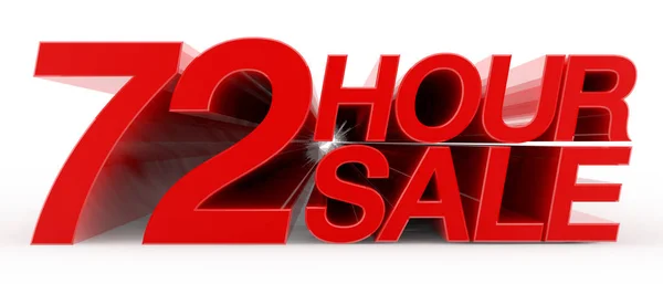 Beyaz arka plan illüstrasyon 3d render 72 Saat Satış kelime