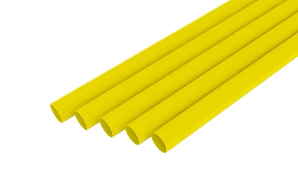 Tuburi țevi din PVC pe fundal alb ilustrare 3D randare — Fotografie, imagine de stoc