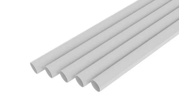 Rury PVC rury na białym tle ilustracja renderowania 3D — Zdjęcie stockowe