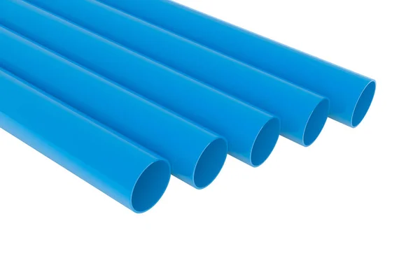 Tubes PVC pipes on white background illustration 3D rendering — Stock Photo, Image