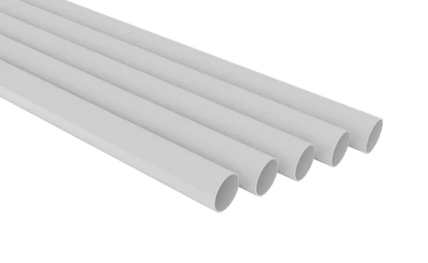 Tubes PVC pipes on white background illustration 3D rendering — Stock Photo, Image