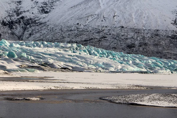 Vatnajokull Největší Nejobjemnější Islandu Jeden Největších Oblasti Zimní Krajině Islandu — Stock fotografie