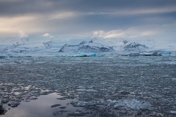 Λίμνη Γιόκουλσάρλον Παγετώνα Στην Ισλανδία Χειμώνα Όμορφη Παγωμένο Τοπίο — Φωτογραφία Αρχείου