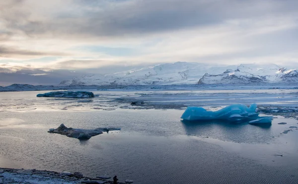 Buzdağları Buzul Jokulsarlon Buzul Lagün Zlanda — Stok fotoğraf