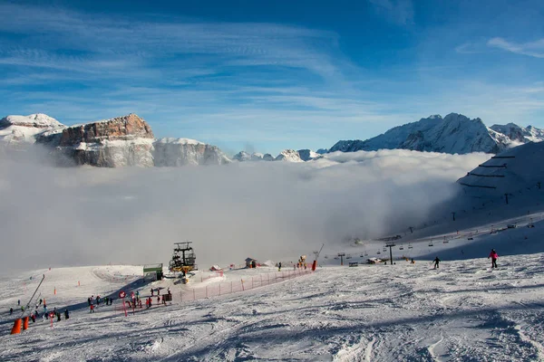 Winter Berglandschap Van Dolomieten Hellingen Geweldige Ski Carrousel Italië — Stockfoto
