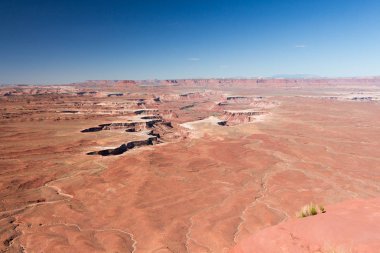 Grand Overlook noktası izi boyunca, Canyonland milli parkı gökyüzü bölgesinde Ada