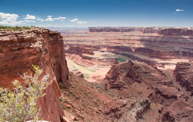Horseshoe Bend Dead Horse Point State Park, Utah Colorado Nehri, dikey uçurumlar kanyonlar ile buluşuyor.