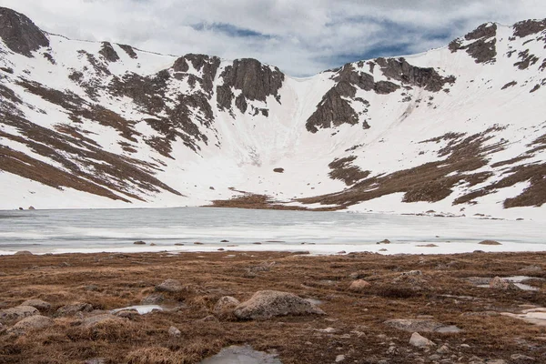 Summit Lake Bevroren Meer Langs Weg Naar Mount Evans — Stockfoto
