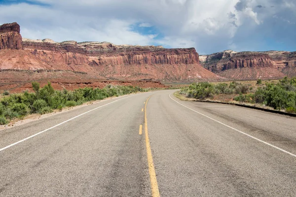 Cesta Národního Parku Canyonlands Silniční Výlet Řízení Koncepce Svobodné Země — Stock fotografie
