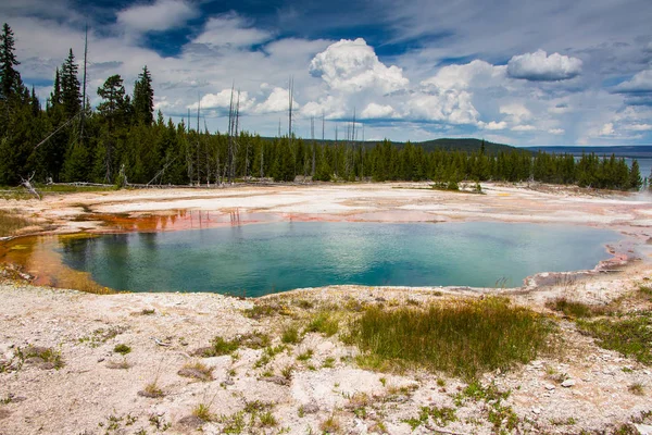 West Thumb Geyser Basin Yellowstone National Park Wyoming Lago Yellowstone — Foto de Stock