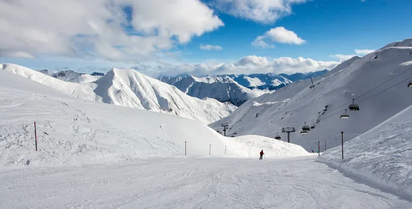 Pistas Esquí Hermoso Paisaje Invierno Los Alpes Samnaun Ischgl Tirol — Foto de Stock