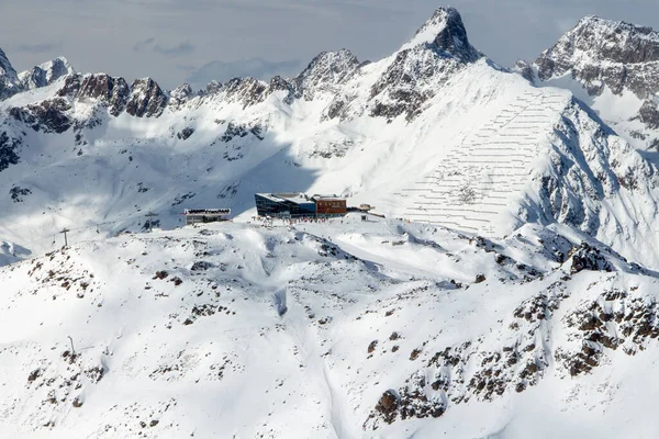 Skipisten Und Wunderschöne Winterlandschaft Den Alpen Samnaun Ischgl Tirol Österreich — Stockfoto