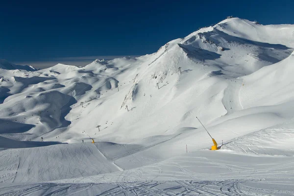 Skipisten Und Wunderschöne Winterlandschaft Den Alpen Samnaun Ischgl Tirol Österreich — Stockfoto