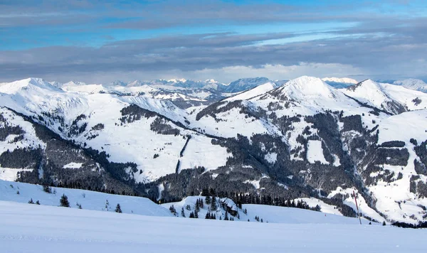 Vista Desde Las Pistas Esquí Kirchberg Kitzbuhel Tirol Austria Montaña — Foto de Stock