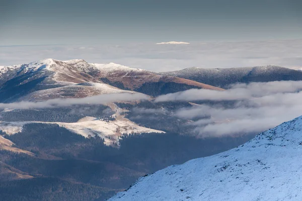 Einem Wintertag Über Den Wolken Den Karpaten Nebel Tal — Stockfoto