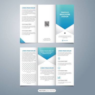 yaratıcı, modern ve basit üç katlı broşür tasarım şablon vektörü, şirket broşür düzeni a4 kağıt üzerinde