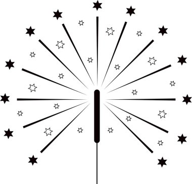 beyaz yalıtılmış sparkler basit simgesi