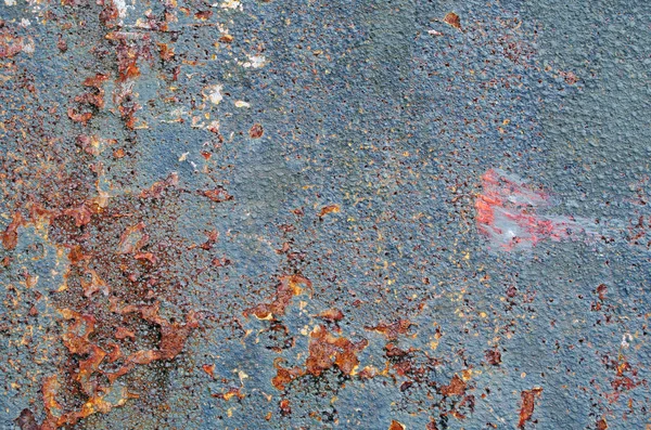 Vista de cerca de una placa metálica oxidada —  Fotos de Stock
