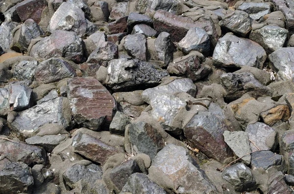 Parke taşları, kısmen gümüş rengi ile boyanmış — Stok fotoğraf