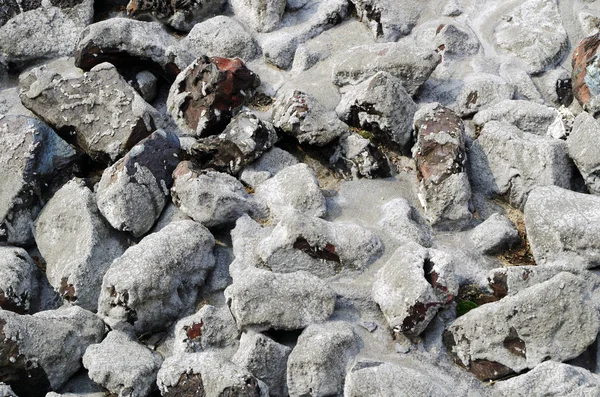 Kasseien, deels gefixeerd met beton — Stockfoto