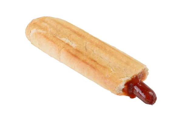 Klasyczny Francuski Hot Doga Białym Tle — Zdjęcie stockowe