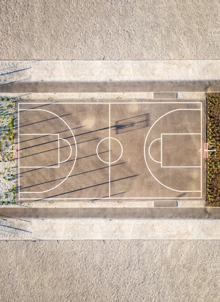 Street basketball court - a top view, with an empty space for text from below and from above. — Stock Image Street Basketball Court Top View Empty Space Text Royalty Free Stock Photos