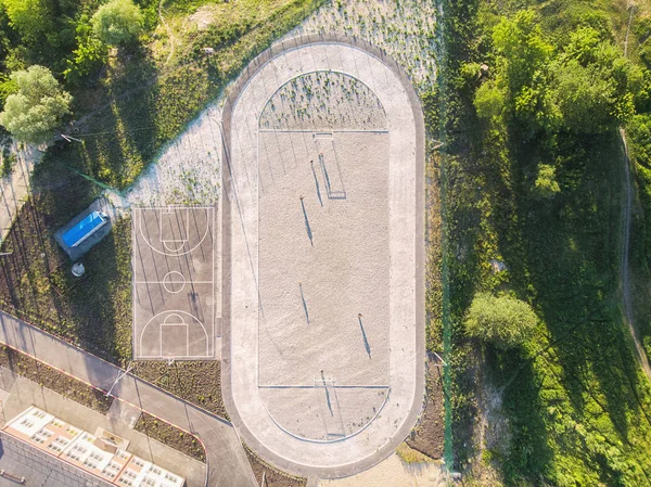 Street Football and Basketball court - top view — Stock Image Street Football Basketball Court Top View Stock Photo