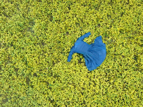 Красивое Летнее Платье Желтой Траве — стоковое фото