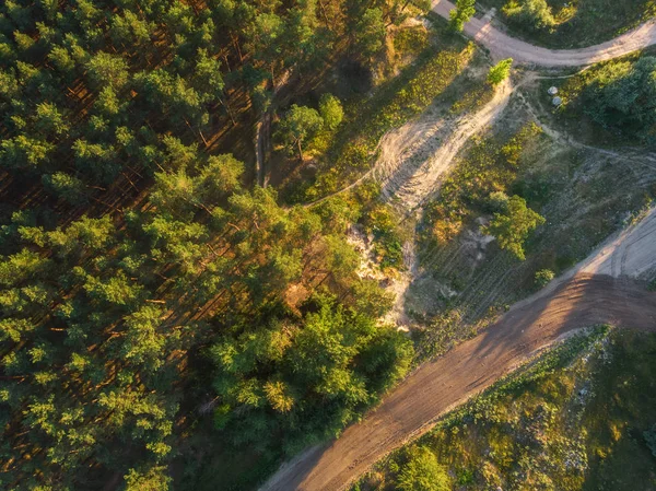 Orman Yol Havadan Görünümü — Stok fotoğraf