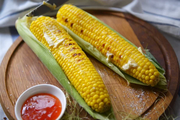 Grilled Corns Table Sauce — Stock Photo, Image