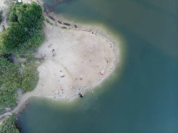 Pemandangan Pantai Kota Dari Drone Alam — Stok Foto