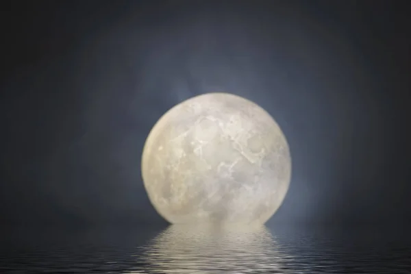 The full  moon and the sea. Nature