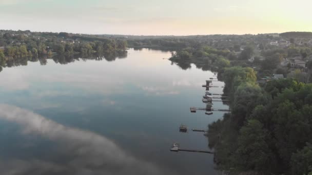 Fiume Foresta Vista Dall Alto Natura — Video Stock