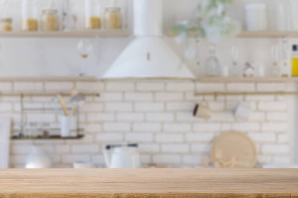 Empty kitchen counter top
