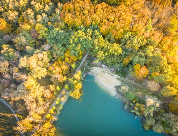 Herbstfarben Blick Von Oben Auf Den Herbstpark — Stockfoto