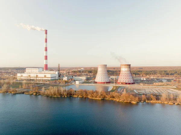 Thermal Power Station River — Stock Photo, Image