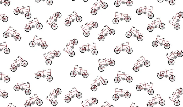 Vintage bikes pattern isolated on white background