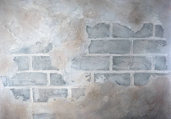 Beton Duvar Tuğla Çatlaklar Ile Eski Daraltır — Stok fotoğraf
