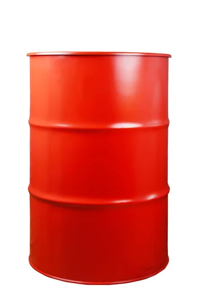 Red Iron Barrel Isolated White — Stock Photo, Image