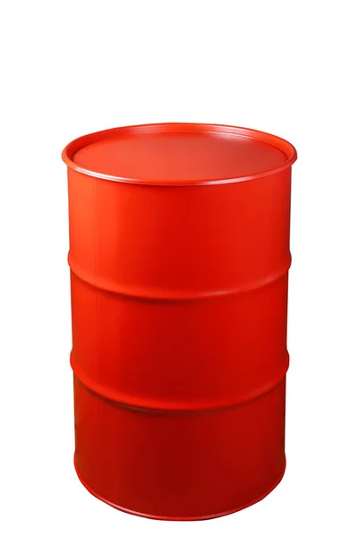 Red Iron Barrel Isolated White Background — Stock Photo, Image