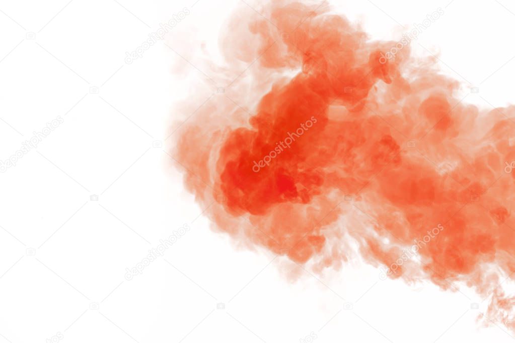 Coral smoke on white background