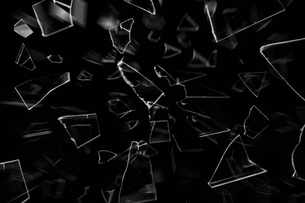 Siyah bir arka plan üzerinde cam kırma dokusu