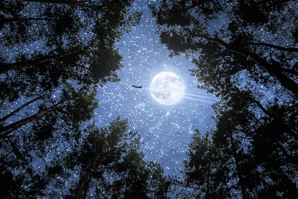 Avión Fondo Del Cielo Lunar —  Fotos de Stock