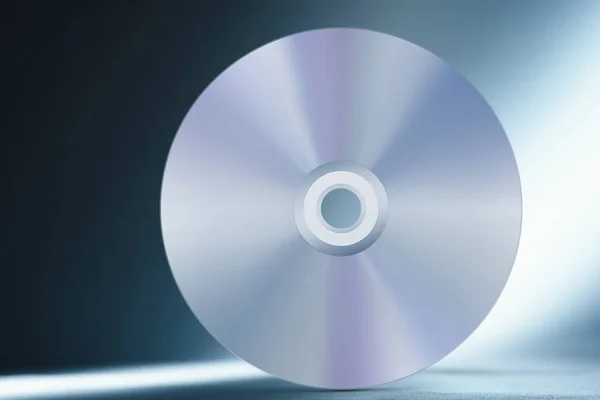 Compact Disc Auf Abstrakt Blauem Hintergrund — Stockfoto