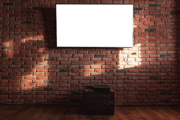 Телевизор Красной Стене — стоковое фото